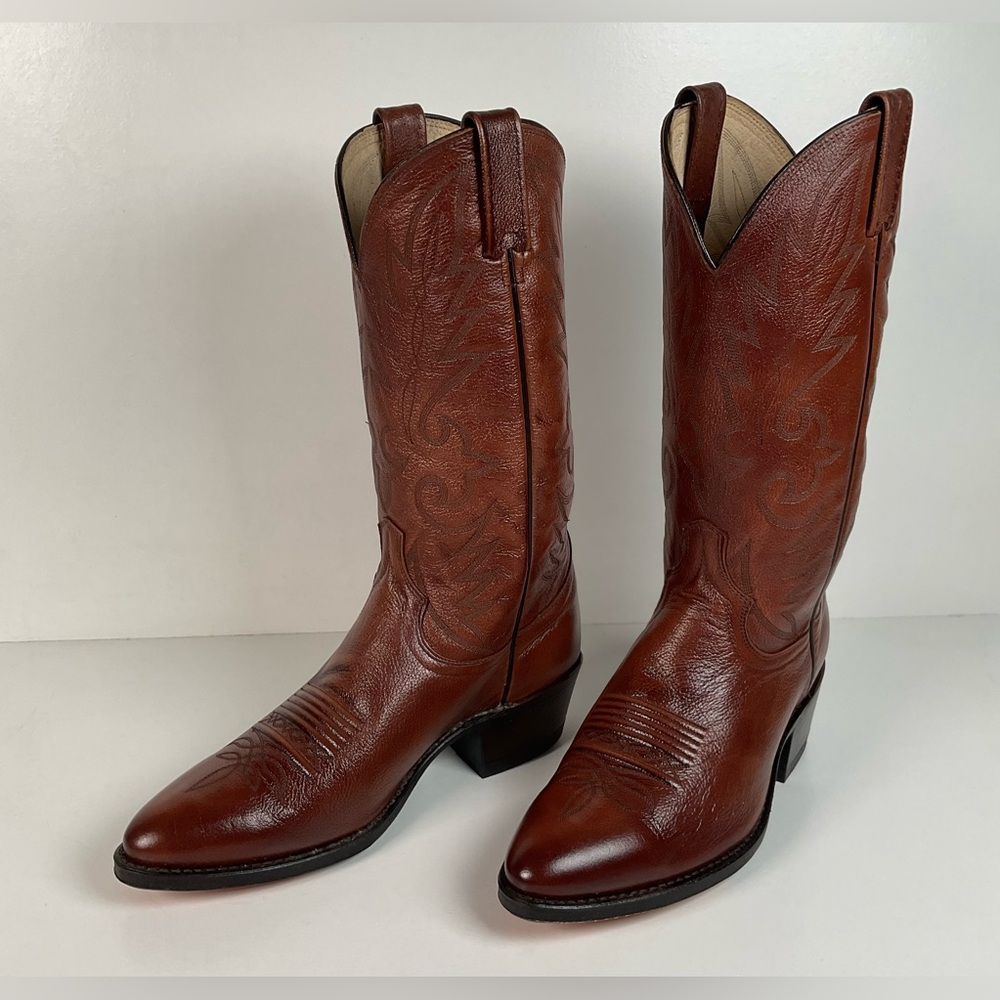 Vintage Dan Post Cowhide Cowboy Boots | USA Made | Men’s 8.5 D